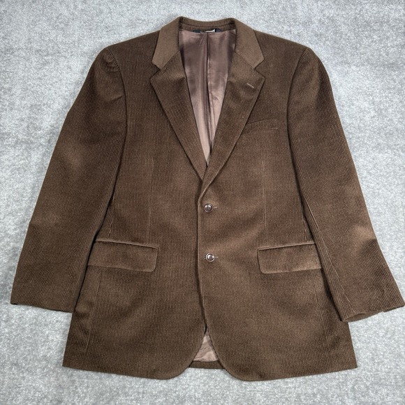 Jos A Bank Blazer Sport Coat Men's 41R Brown Corduroy‎ Wool Silk Blend